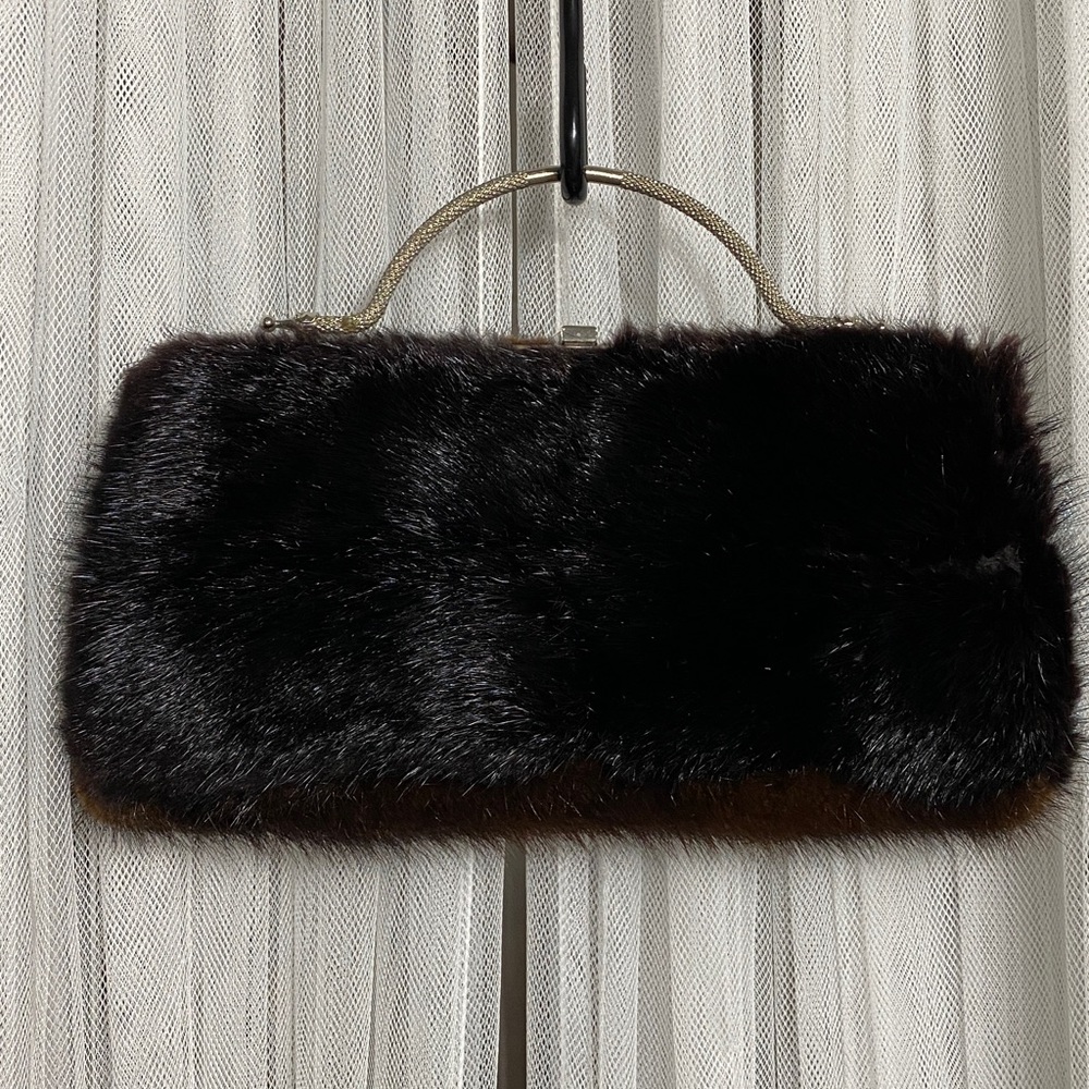 Vintage 60’s Elegant Brown Mink Fur Clutch by Metro Made in USA 🇺🇸